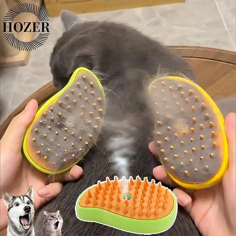 Electric Steam Pet Grooming Brush – Massage & Hair Removal