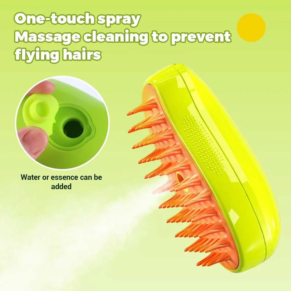 Electric Steam Pet Grooming Brush – Massage & Hair Removal